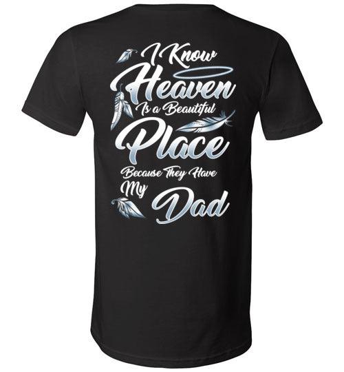 I Know Heaven is a Beautiful Place - Dad V-Neck - Guardian Angel Collection