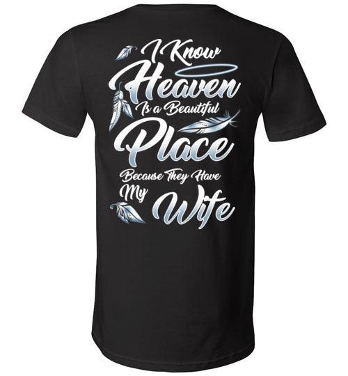 I Know Heaven is a Beautiful Place - Wife V-Neck - Guardian Angel Collection