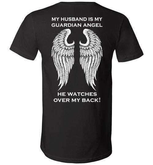 My Husband Is My Guardian Angel Unisex V-Neck - Guardian Angel Collection