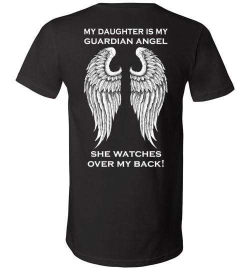 My Daughter Is My Guardian Angel Unisex V-Neck - Guardian Angel Collection