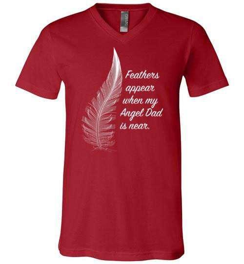 Feathers Appear When My Angel Dad Is Near V-Neck - Guardian Angel Collection