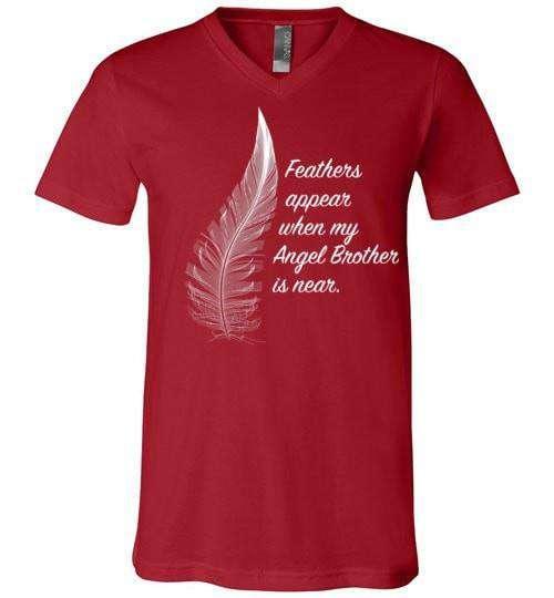Feathers Appear When My Angel Brother Is Near V-Neck - Guardian Angel Collection