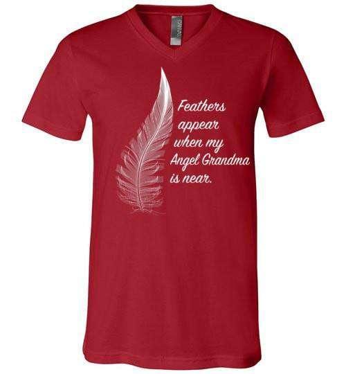Feathers Appear When My Angel Grandma Is Near V-Neck - Guardian Angel Collection