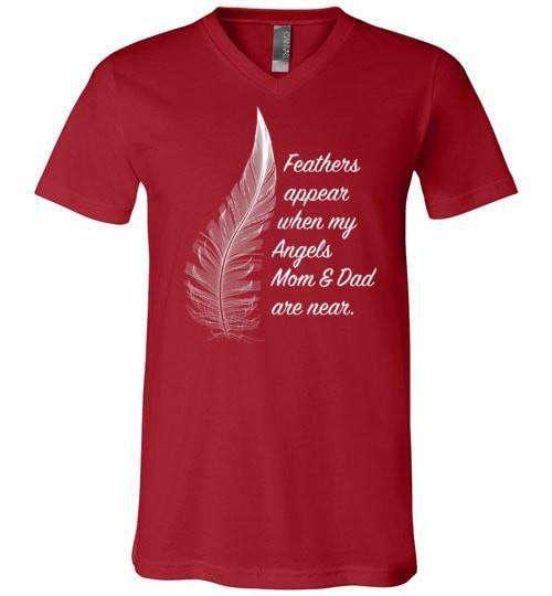 Feathers Appear When My Angels Mom & Dad Are Near V-Neck - Guardian Angel Collection