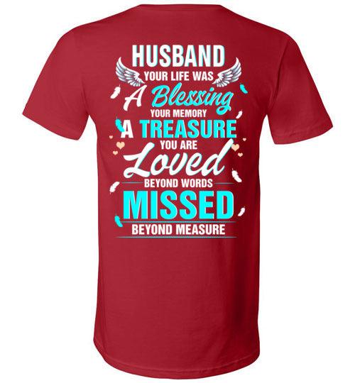 Husband - Your Life Was A Blessing V-Neck - Guardian Angel Collection