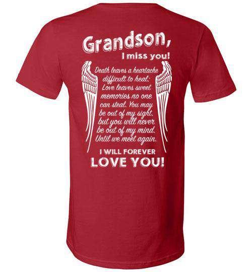Grandson - I Miss You V-Neck - Guardian Angel Collection