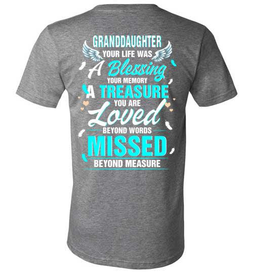 Granddaughter - Your Life Was A Blessing V-Neck - Guardian Angel Collection