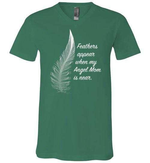 Feathers Appear When My Angel Mom Is Near V-Neck - Guardian Angel Collection