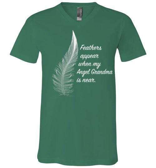 Feathers Appear When My Angel Grandma Is Near V-Neck - Guardian Angel Collection