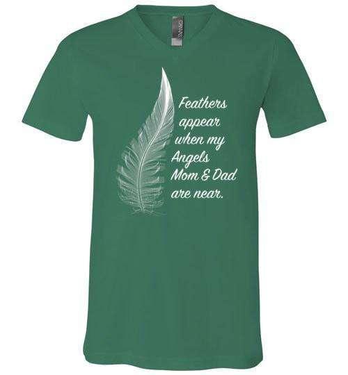 Feathers Appear When My Angels Mom & Dad Are Near V-Neck - Guardian Angel Collection