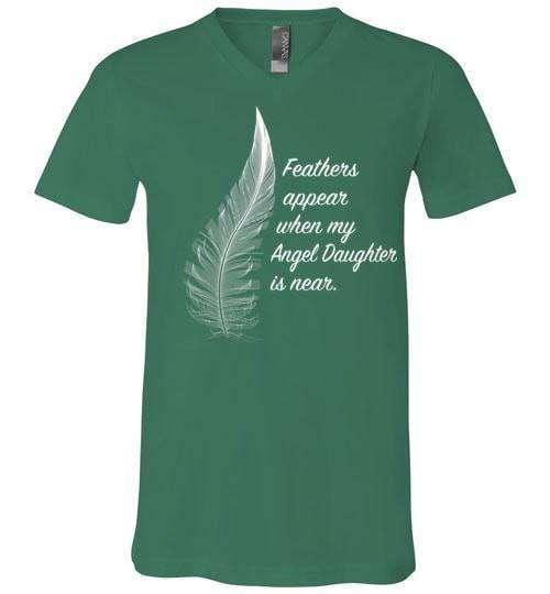 Feathers Appear When My Angel Daughter Is Near V-Neck - Guardian Angel Collection