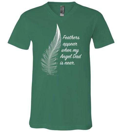 Feathers Appear When My Angel Dad Is Near V-Neck - Guardian Angel Collection