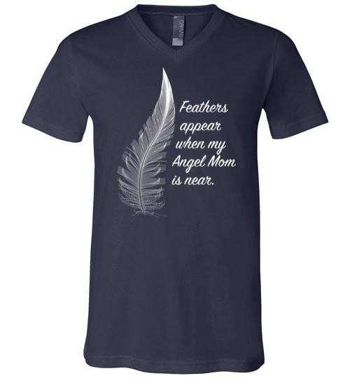 Feathers Appear When My Angel Mom Is Near V-Neck - Guardian Angel Collection
