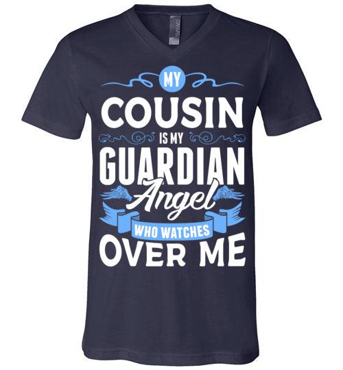 My Cousin Watches Over Me V-Neck (Front) - Guardian Angel Collection