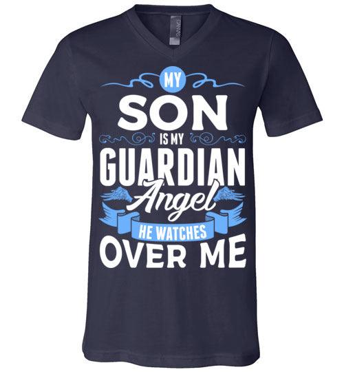 My Son Watches Over Me V-Neck (Front) - Guardian Angel Collection