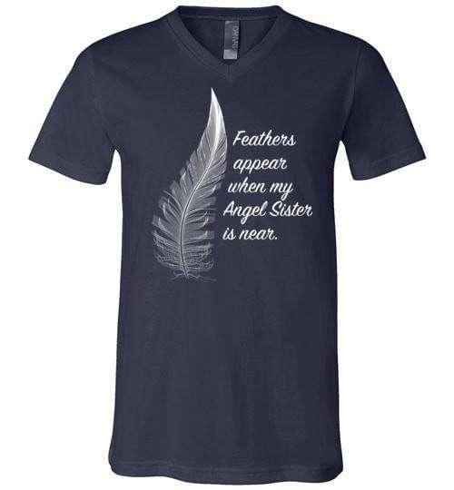 Feathers Appear When My Angel Sister Is Near V-Neck - Guardian Angel Collection