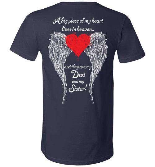 Dad & Sister - A Big Piece of my Heart V-Neck - Guardian Angel Collection