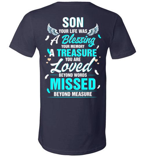 Son - Your Life Was A Blessing V-Neck - Guardian Angel Collection