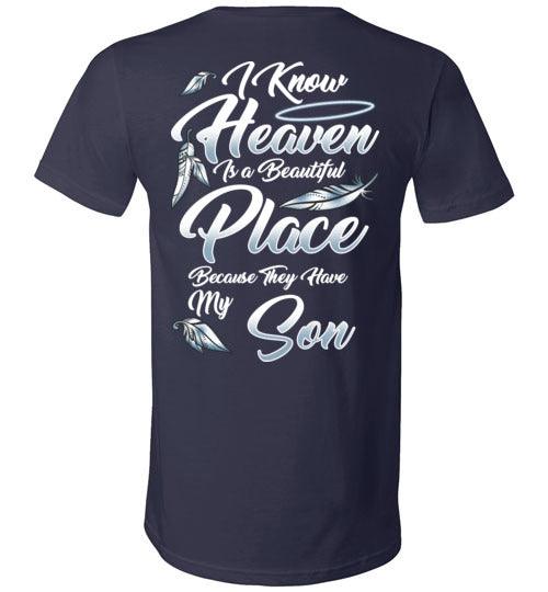 I Know Heaven is a Beautiful Place - Son V-Neck - Guardian Angel Collection