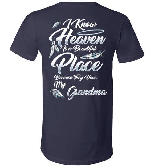 I Know Heaven is a Beautiful Place - Grandma V-Neck - Guardian Angel Collection