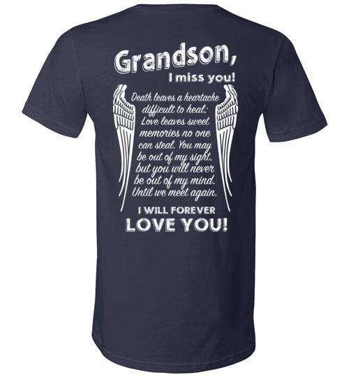 Grandson - I Miss You V-Neck - Guardian Angel Collection