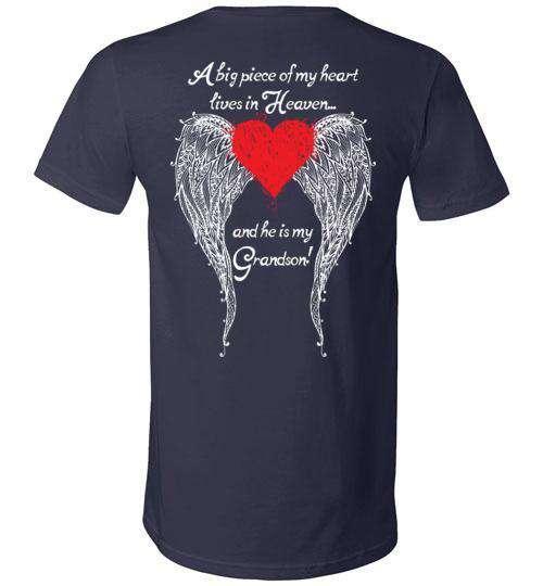 Grandson - A Big Piece of my Heart V-Neck - Guardian Angel Collection