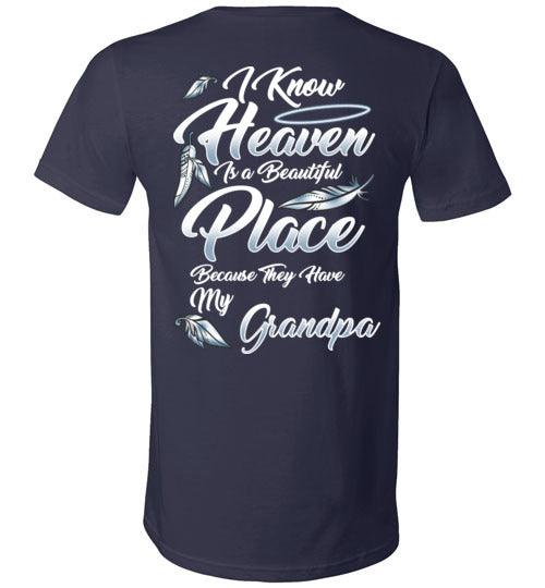 I Know Heaven is a Beautiful Place - Grandpa V-Neck - Guardian Angel Collection