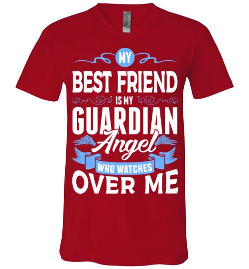 My Best Friend Watches Over Me V-Neck (Front) - Guardian Angel Collection