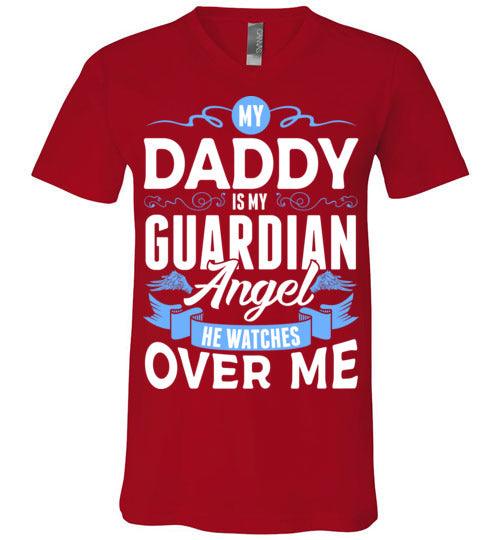 My Daddy Watches Over Me V-Neck (Front) - Guardian Angel Collection