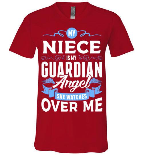 My Niece Watches Over Me V-Neck (Front) - Guardian Angel Collection