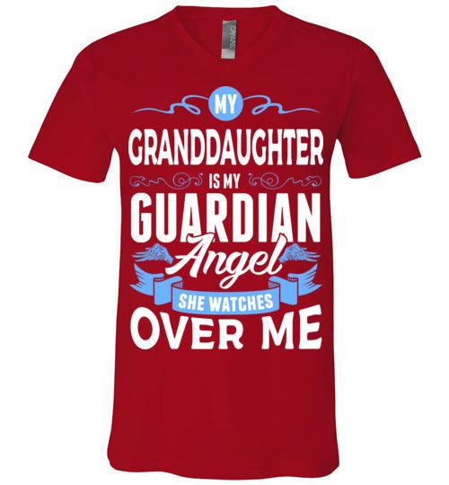 My Granddaughter Watches Over Me V-Neck (Front) - Guardian Angel Collection