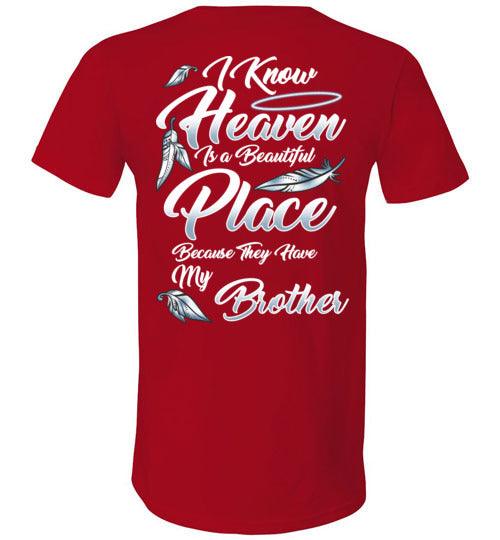 I Know Heaven is a Beautiful Place - Brother V-Neck - Guardian Angel Collection