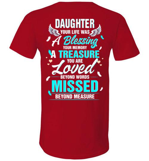 Daughter - Your Life Was A Blessing V-Neck - Guardian Angel Collection