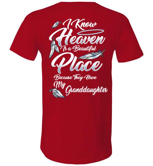 I Know Heaven is a Beautiful Place - Granddaughter V-Neck - Guardian Angel Collection