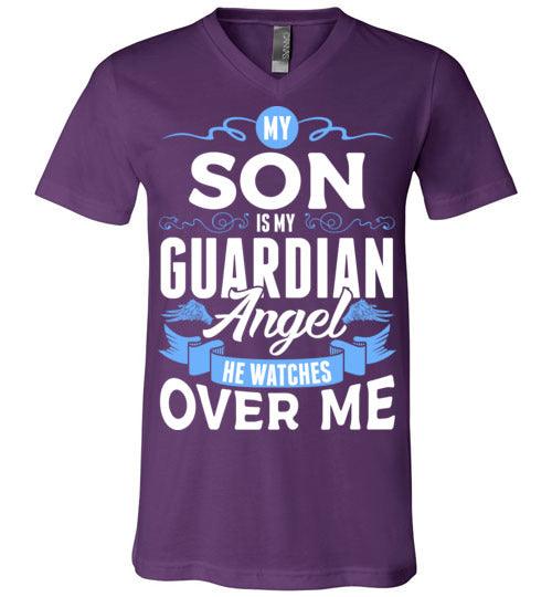My Son Watches Over Me V-Neck (Front) - Guardian Angel Collection