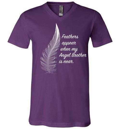 Feathers Appear When My Angel Brother Is Near V-Neck - Guardian Angel Collection