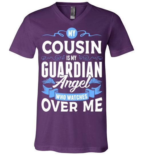 My Cousin Watches Over Me V-Neck (Front) - Guardian Angel Collection