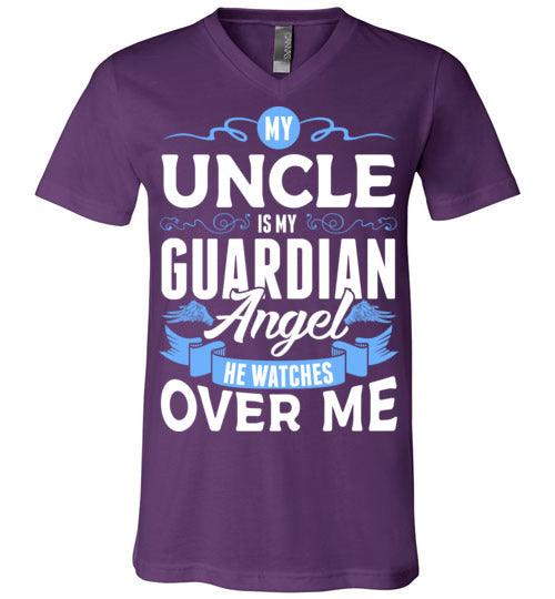 My Uncle Watches Over Me V-Neck (Front) - Guardian Angel Collection