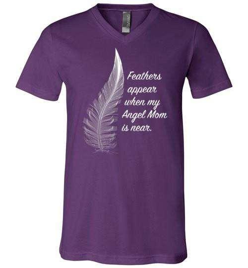 Feathers Appear When My Angel Mom Is Near V-Neck - Guardian Angel Collection