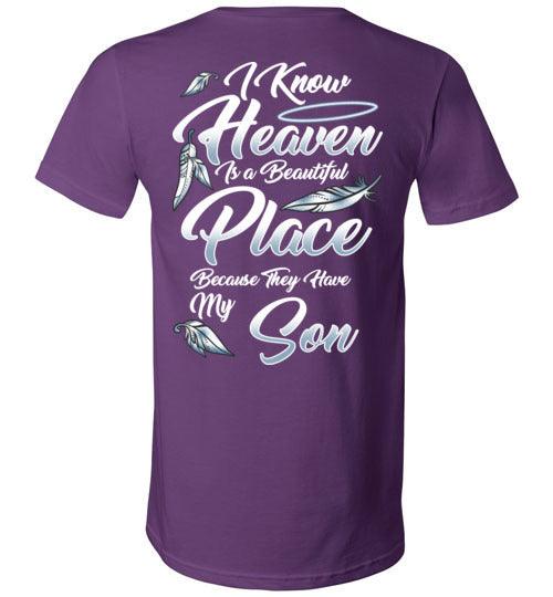 I Know Heaven is a Beautiful Place - Son V-Neck - Guardian Angel Collection