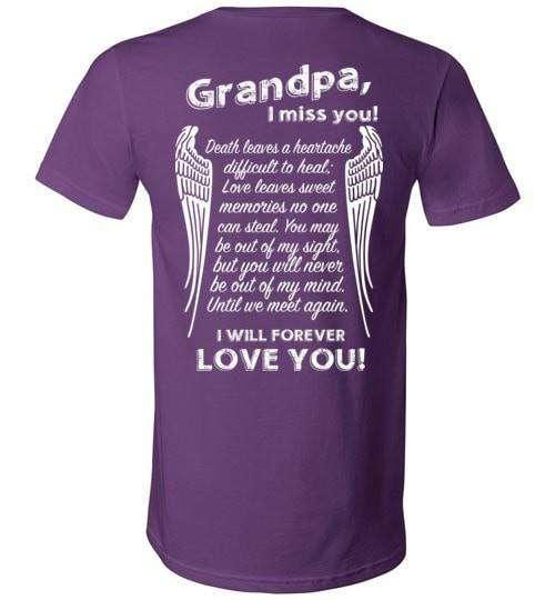 Grandpa I Miss You V-Neck - Guardian Angel Collection