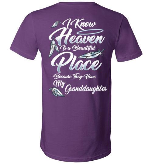 I Know Heaven is a Beautiful Place - Granddaughter V-Neck - Guardian Angel Collection