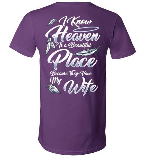 I Know Heaven is a Beautiful Place - Wife V-Neck - Guardian Angel Collection