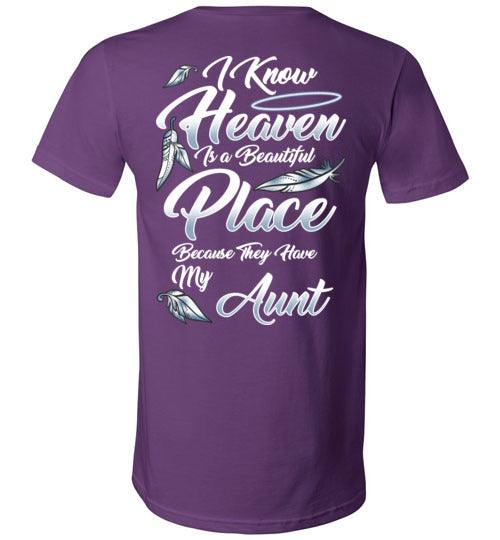 I Know Heaven is a Beautiful Place - Aunt V-Neck - Guardian Angel Collection