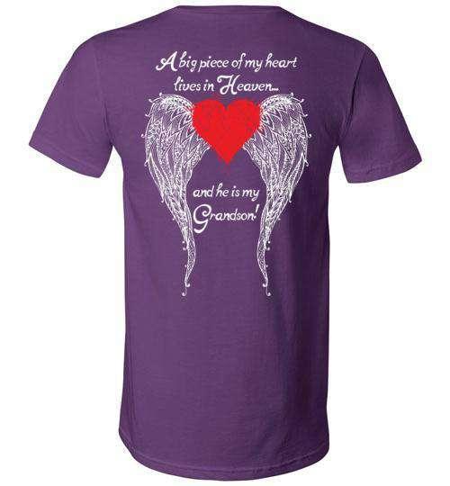 Grandson - A Big Piece of my Heart V-Neck - Guardian Angel Collection