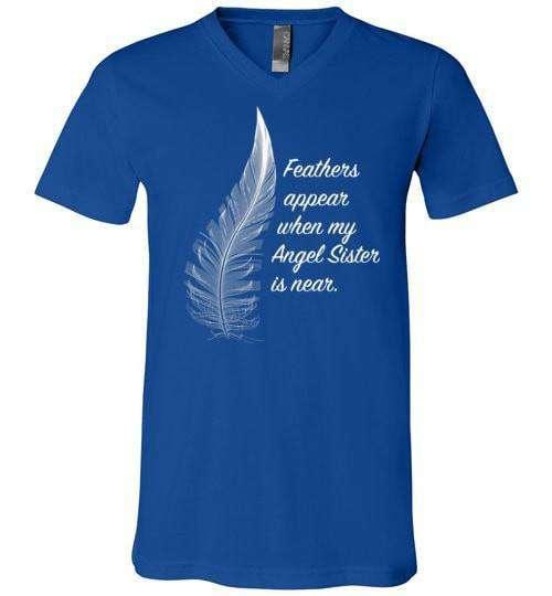 Feathers Appear When My Angel Sister Is Near V-Neck - Guardian Angel Collection