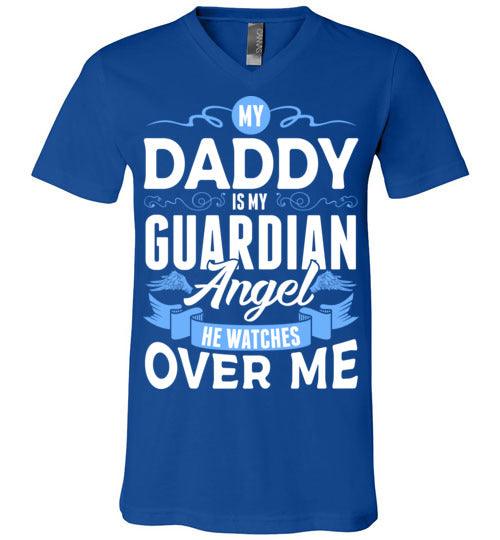 My Daddy Watches Over Me V-Neck (Front) - Guardian Angel Collection