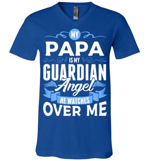 My Papa Watches Over Me V-Neck (Front) - Guardian Angel Collection