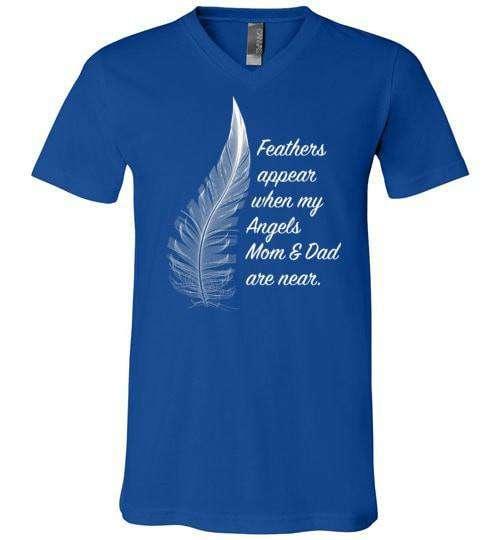 Feathers Appear When My Angels Mom & Dad Are Near V-Neck - Guardian Angel Collection