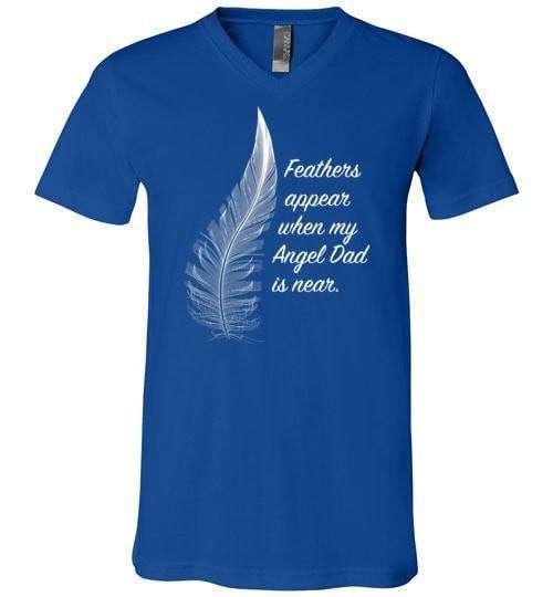 Feathers Appear When My Angel Dad Is Near V-Neck - Guardian Angel Collection